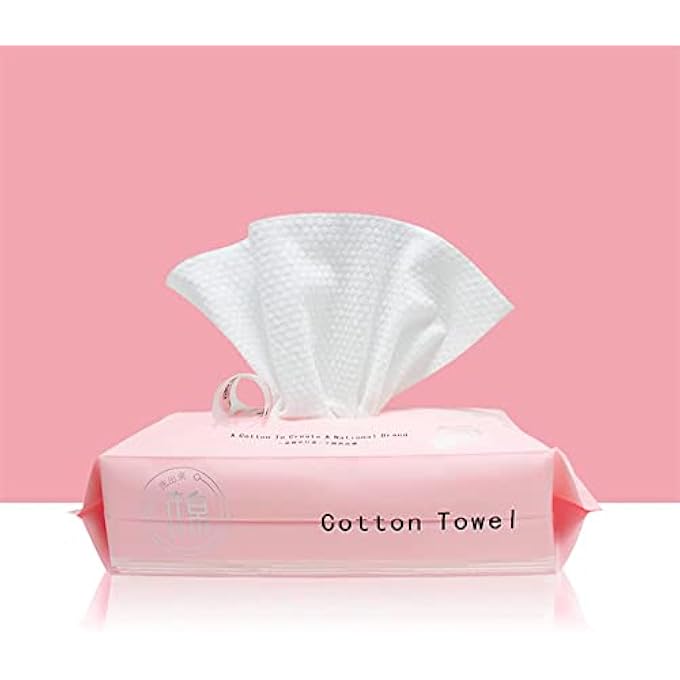 MAKINGTEC DEEPLY CLEANSING DISPOSABLE FACE TOWEL COTTON TISSUE, COTTON FACIAL DRY WIPES 60 COUNT, MULTI-PURPOSE FOR SKIN CARE, MAKE-UP WIPES, FACE WIPES AND FACIAL CLEANSING - Image 1